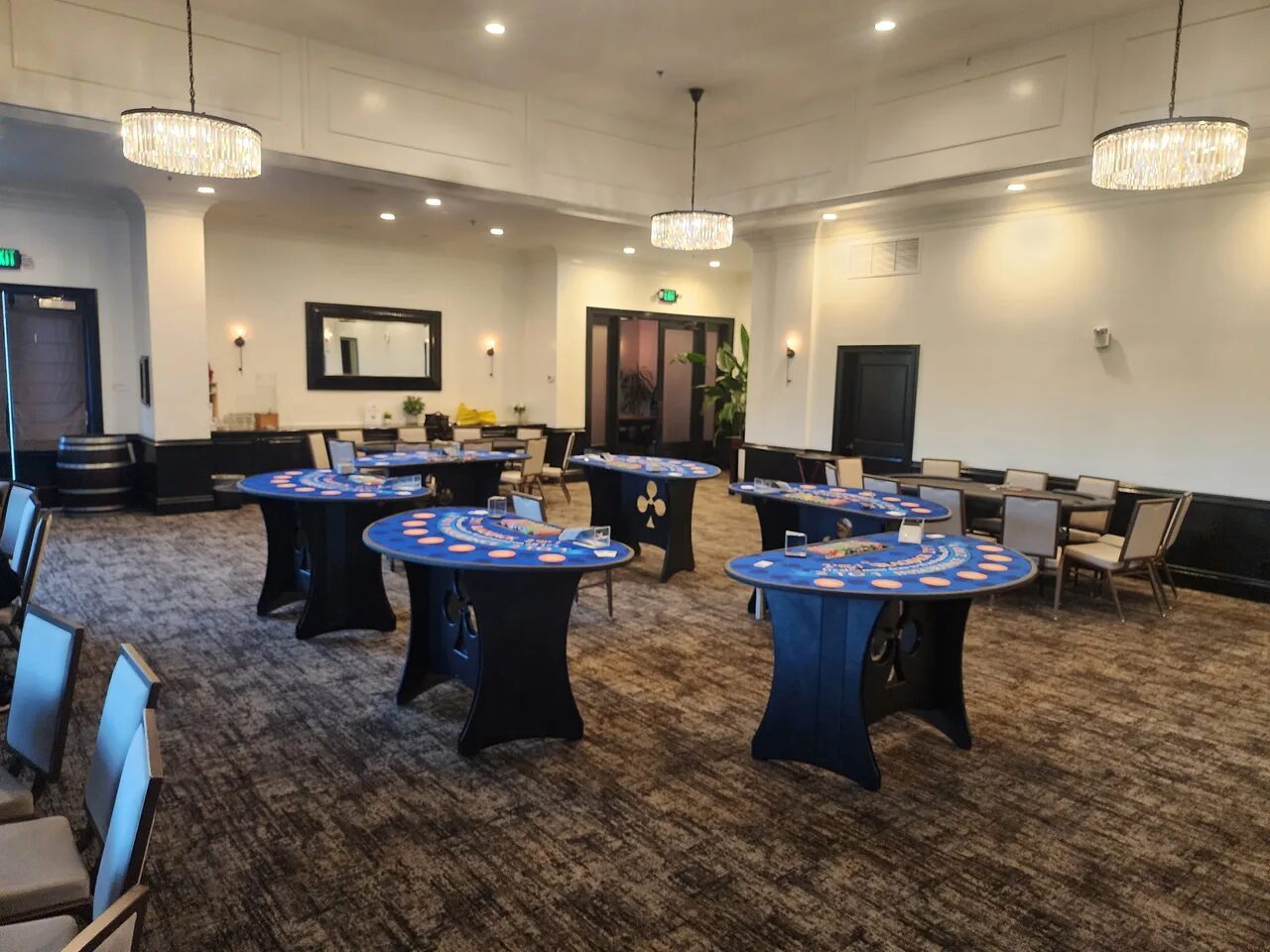 Blackjack table at an elegant Honolulu wedding reception